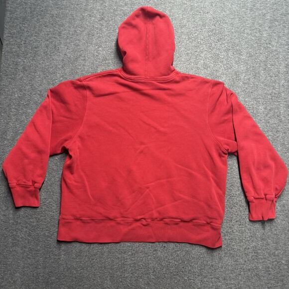 Vintage Polo Jeans Ralph Lauren Hoodie Men's XL Red Spell Out Sweatshirt - Picture 4 of 8